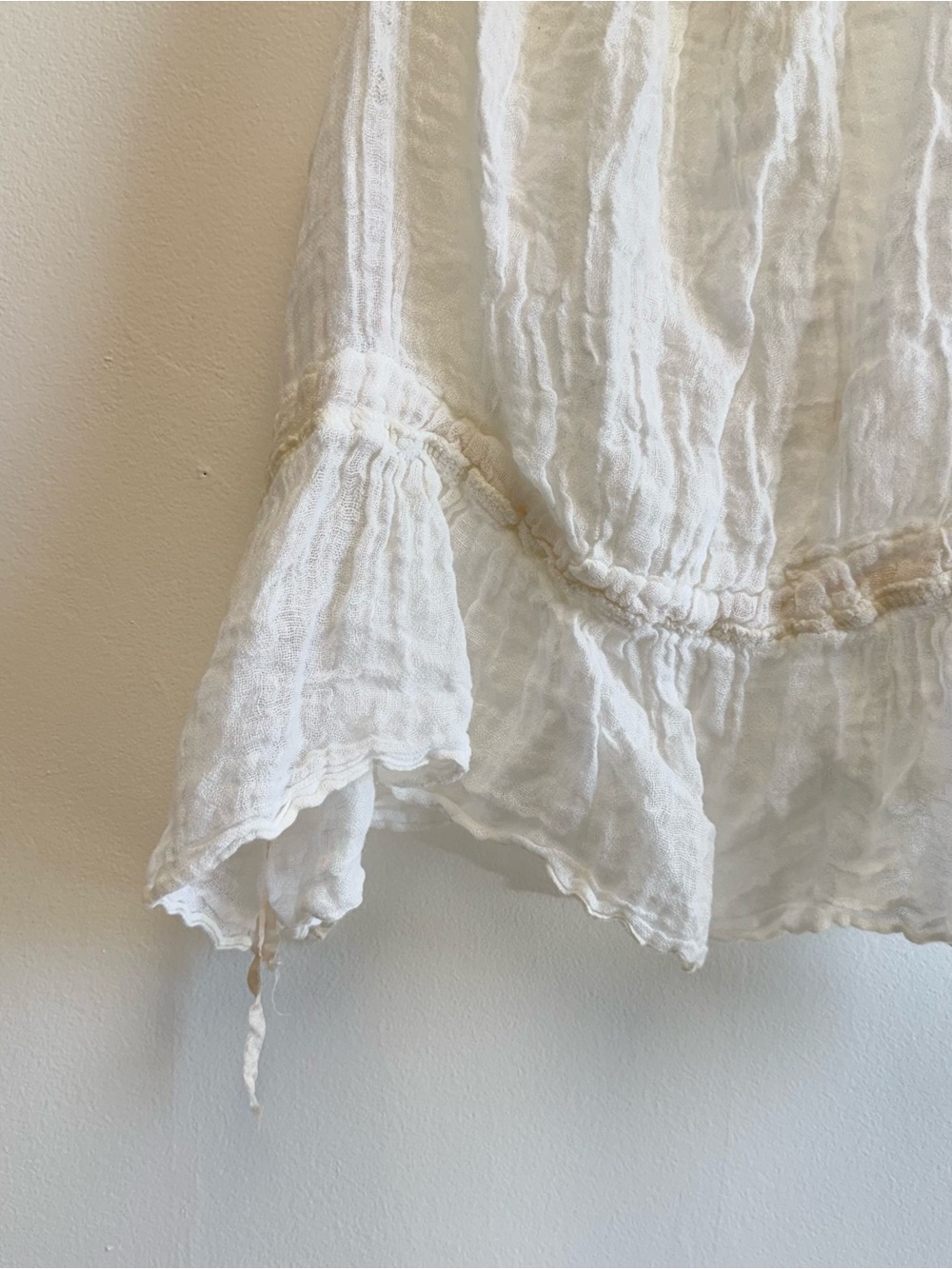 Magnolia Pearl Vintage White Cotton Gauze Ribbon Cinch Tank Top One Size - Picture 2 of 11